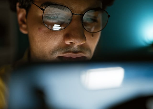 Person using laptop to work with Certificate Manager