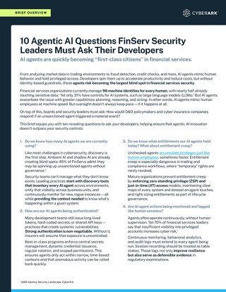10 Agentic AI Questions FinServ Security Leaders Must Ask Their Developers