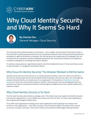 Executive POV: Why Cloud Identity Security and Why It Seems So Hard