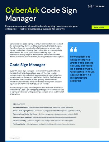 CyberArk Code Sign Manager