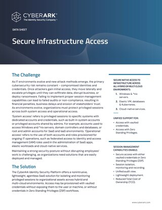 Secure Infrastructure Access data sheet